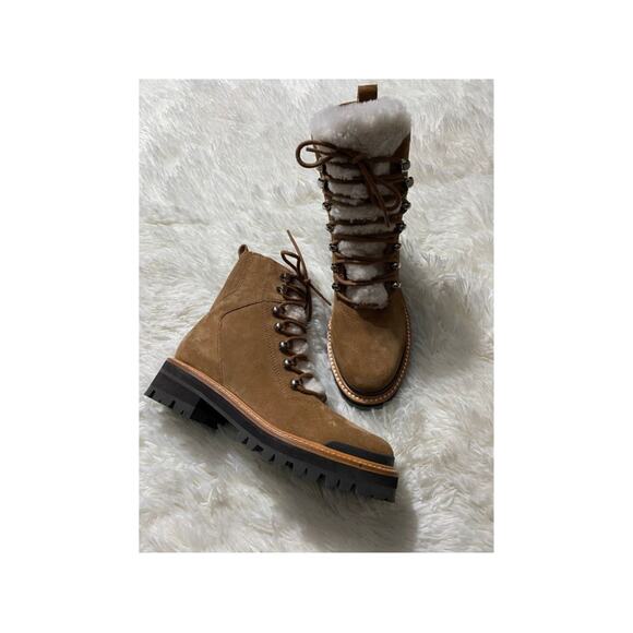 Marc Fisher LTD Izzie Genuine Shearling Brown Leather Boots - Size 6 1/2 (NWOB) - Picture 2 of 4